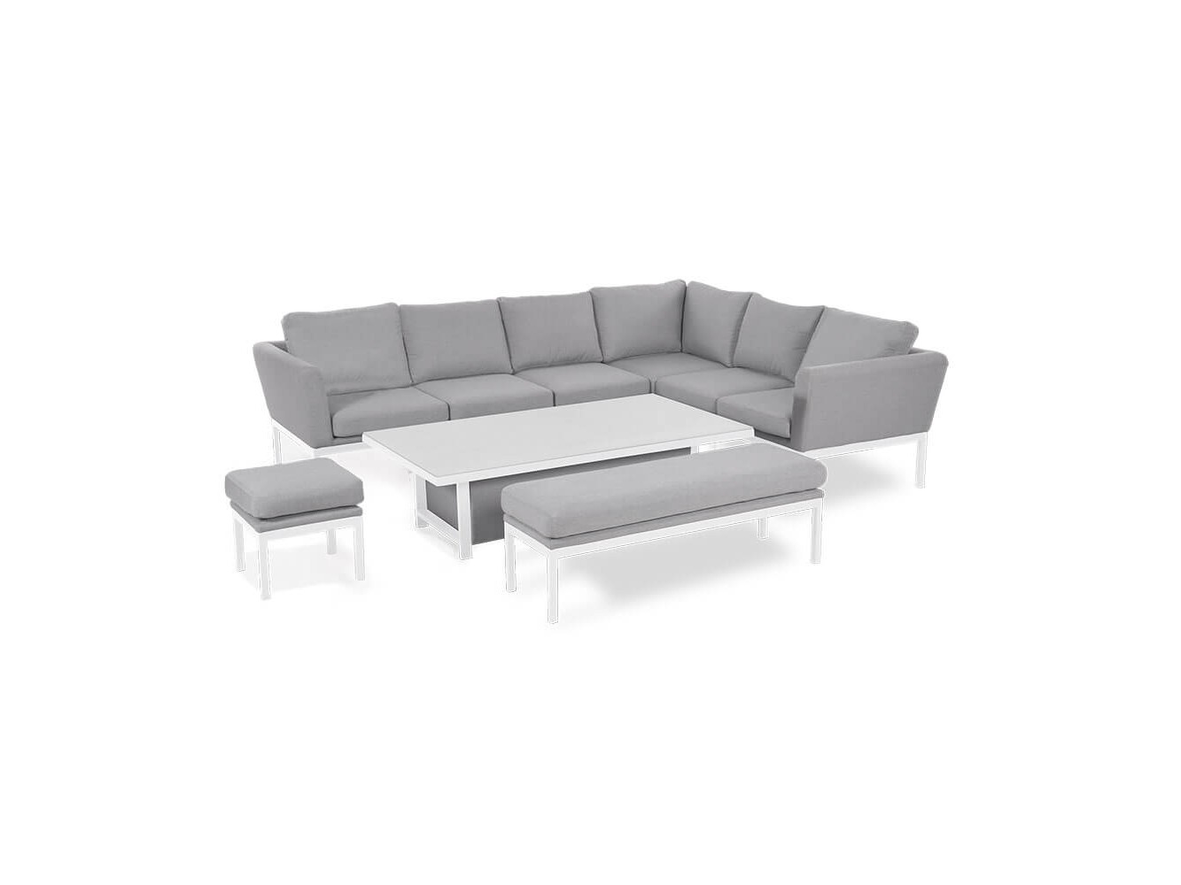 Salon de Jardin d'Angle avec Table Relevable Argenta Salon de Jardin d'Angle avec Table Relevable Argenta