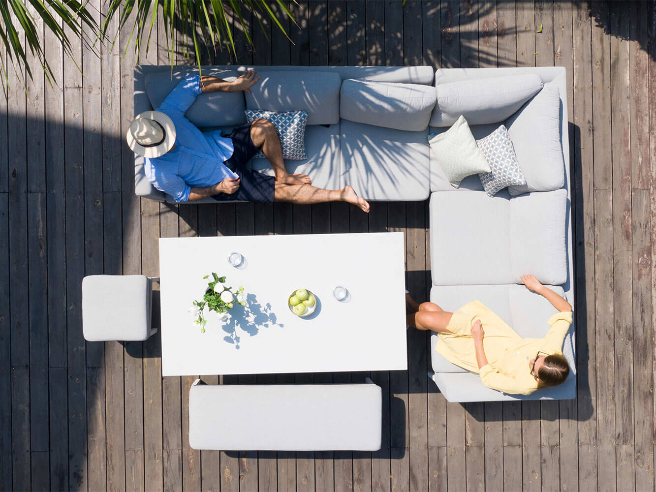 Salon de Jardin d'Angle avec Table Relevable Argenta Salon de Jardin d'Angle avec Table Relevable Argenta