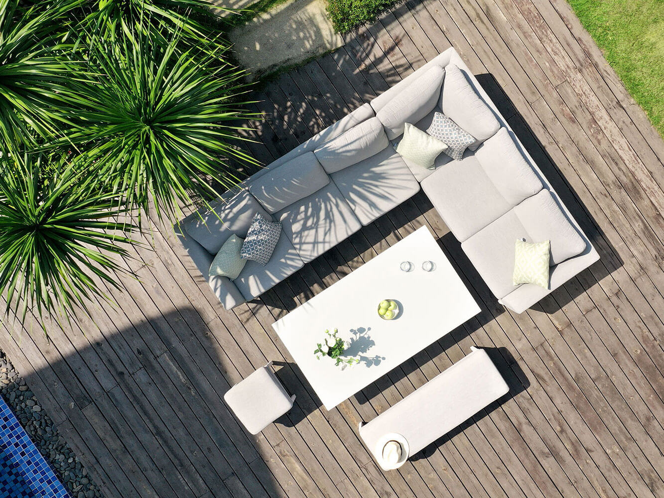 Salon de Jardin d'Angle avec Table Relevable Argenta Salon de Jardin d'Angle avec Table Relevable Argenta